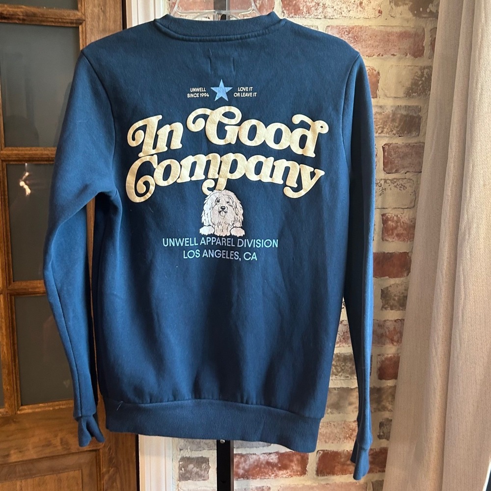 Unwell Sweatshirt Women Black Embroidered Pullover Podcast Merch Influencer XXS